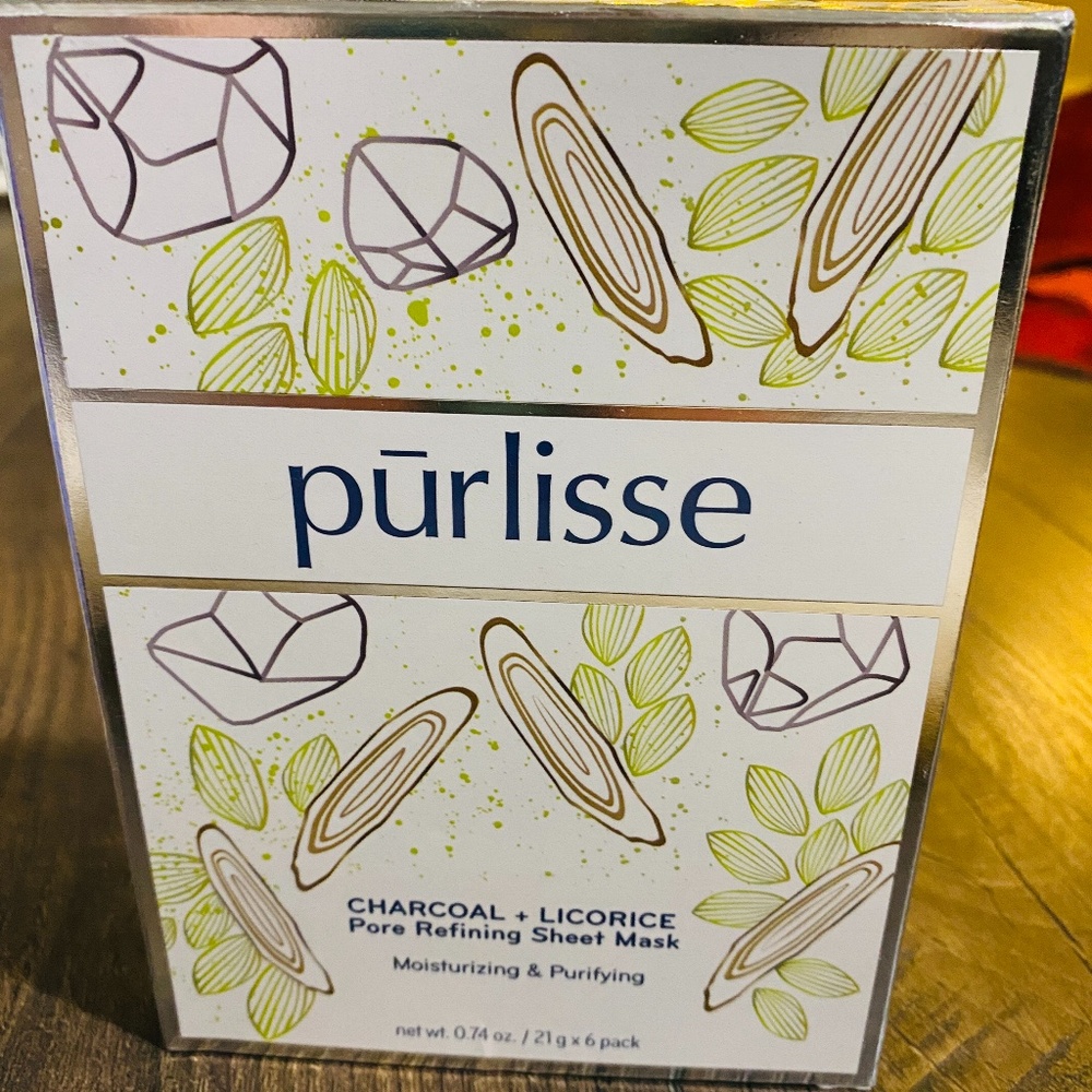 purlisse charcoal and licorice sheet masks $26 OBO